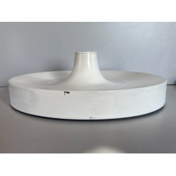 LAMPADA PARETE SOFFITTO a DISCO ROTONDA METALLO LACCATO BIANCO ø 35 cm ANNI '70