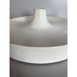 LAMPADA PARETE SOFFITTO a DISCO ROTONDA METALLO LACCATO BIANCO ø 35 cm ANNI '70