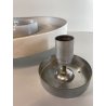 LAMPADA PARETE SOFFITTO a DISCO ROTONDA METALLO LACCATO BIANCO ø 35 cm ANNI '70