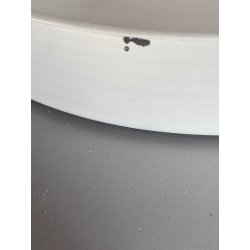 LAMPADA PARETE SOFFITTO a DISCO ROTONDA METALLO LACCATO BIANCO ø 35 cm ANNI '70