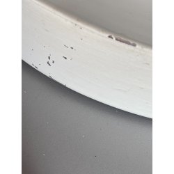 LAMPADA PARETE SOFFITTO a DISCO ROTONDA METALLO LACCATO BIANCO ø 35 cm ANNI '70