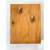 ARMADIETTO PORTACHIAVI PARETE VINTAGE SCATOLA LEGNO CHIARO 20 GANCI SERRATURA