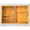 ARMADIETTO PORTACHIAVI PARETE VINTAGE SCATOLA LEGNO CHIARO 20 GANCI SERRATURA