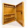 ARMADIETTO PORTACHIAVI PARETE VINTAGE SCATOLA LEGNO CHIARO 20 GANCI SERRATURA