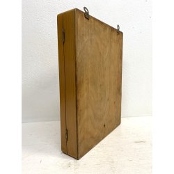 ARMADIETTO PORTACHIAVI PARETE VINTAGE SCATOLA LEGNO CHIARO 20 GANCI SERRATURA