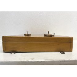 ARMADIETTO PORTACHIAVI PARETE VINTAGE SCATOLA LEGNO CHIARO 20 GANCI SERRATURA