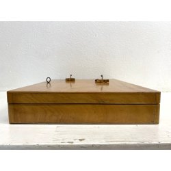 ARMADIETTO PORTACHIAVI PARETE VINTAGE SCATOLA LEGNO CHIARO 20 GANCI SERRATURA