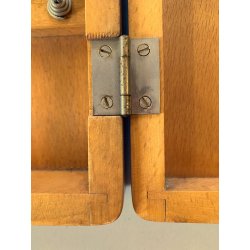 ARMADIETTO PORTACHIAVI PARETE VINTAGE SCATOLA LEGNO CHIARO 20 GANCI SERRATURA