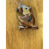 ARMADIETTO PORTACHIAVI PARETE VINTAGE SCATOLA LEGNO CHIARO 20 GANCI SERRATURA