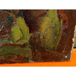 QUADRO DIPINTO olio tela Carlo Monti Arona PAESAGGIO TRAMONTO Lago Maggiore