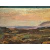 QUADRO DIPINTO olio tela Carlo Monti Arona PAESAGGIO TRAMONTO Lago Maggiore