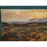 QUADRO DIPINTO olio tela Carlo Monti Arona PAESAGGIO TRAMONTO Lago Maggiore