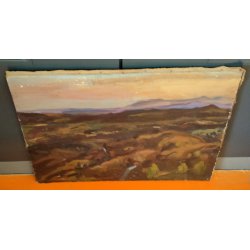 QUADRO DIPINTO olio tela Carlo Monti Arona PAESAGGIO TRAMONTO Lago Maggiore