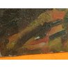 QUADRO DIPINTO olio tela Carlo Monti Arona PAESAGGIO TRAMONTO Lago Maggiore
