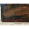 QUADRO DIPINTO olio tela Carlo Monti Arona PAESAGGIO BOSCO STAGNO Lago Maggiore
