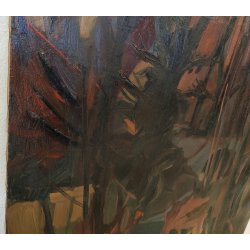 QUADRO DIPINTO olio tela Carlo Monti Arona PAESAGGIO BOSCO STAGNO Lago Maggiore