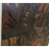 QUADRO DIPINTO olio tela Carlo Monti Arona PAESAGGIO BOSCO STAGNO Lago Maggiore