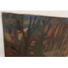 QUADRO DIPINTO olio tela Carlo Monti Arona PAESAGGIO BOSCO STAGNO Lago Maggiore