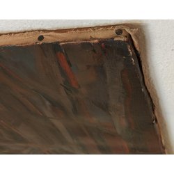 QUADRO DIPINTO olio tela Carlo Monti Arona PAESAGGIO BOSCO STAGNO Lago Maggiore