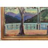 QUADRO DIPINTO olio tela Carlo Monti PAESAGGIO ROCCA ANGERA Lago Maggiore ARONA