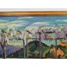 QUADRO DIPINTO olio tela Carlo Monti PAESAGGIO ROCCA ANGERA Lago Maggiore ARONA