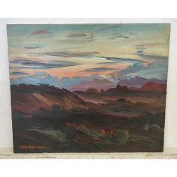 QUADRO DIPINTO olio tela Carlo Monti Arona PAESAGGIO BOSCO ALBA Lago Maggiore