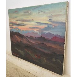 QUADRO DIPINTO olio tela Carlo Monti Arona PAESAGGIO BOSCO ALBA Lago Maggiore