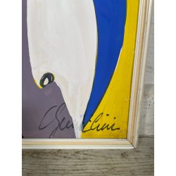 QUADRO DIPINTO TECNICA MISTA Aldo Gentilini COMPOSIZIONE ASTRATTA MODERNO '70