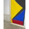 QUADRO DIPINTO TECNICA MISTA Aldo Gentilini COMPOSIZIONE ASTRATTA MODERNO '70