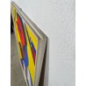 QUADRO DIPINTO TECNICA MISTA Aldo Gentilini COMPOSIZIONE ASTRATTA MODERNO '70
