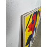 QUADRO DIPINTO TECNICA MISTA Aldo Gentilini COMPOSIZIONE ASTRATTA MODERNO '70