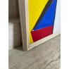QUADRO DIPINTO TECNICA MISTA Aldo Gentilini COMPOSIZIONE ASTRATTA MODERNO '70