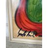 QUADRO DIPINTO TECNICA MISTA Aldo Gentilini COMPOSIZIONE ASTRATTA DESIGN '70