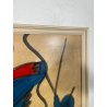 QUADRO DIPINTO TECNICA MISTA Aldo Gentilini COMPOSIZIONE ASTRATTA DESIGN '70