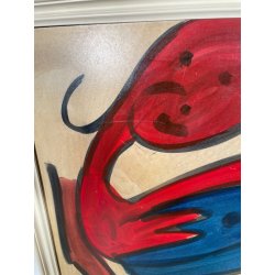 QUADRO DIPINTO TECNICA MISTA Aldo Gentilini COMPOSIZIONE ASTRATTA DESIGN '70