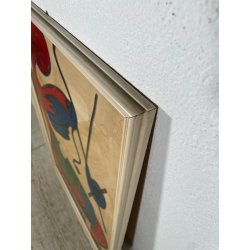QUADRO DIPINTO TECNICA MISTA Aldo Gentilini COMPOSIZIONE ASTRATTA DESIGN '70