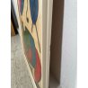 QUADRO DIPINTO TECNICA MISTA Aldo Gentilini COMPOSIZIONE ASTRATTA DESIGN '70