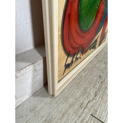 QUADRO DIPINTO TECNICA MISTA Aldo Gentilini COMPOSIZIONE ASTRATTA DESIGN '70