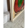 QUADRO DIPINTO TECNICA MISTA Aldo Gentilini COMPOSIZIONE ASTRATTA DESIGN '70