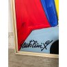 QUADRO DIPINTO TECNICA MISTA Aldo Gentilini COMPOSIZIONE ASTRATTA VINTAGE '70