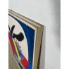 QUADRO DIPINTO TECNICA MISTA Aldo Gentilini COMPOSIZIONE ASTRATTA VINTAGE '70
