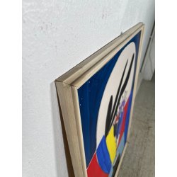QUADRO DIPINTO TECNICA MISTA Aldo Gentilini COMPOSIZIONE ASTRATTA VINTAGE '70