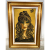 QUADRO MATERICO DESIGN Caizzi DIPINTO ACRILICO TELA Belgirate '85 RITRATTO DONNA