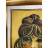 QUADRO MATERICO DESIGN Caizzi DIPINTO ACRILICO TELA Belgirate '85 RITRATTO DONNA