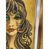 QUADRO MATERICO DESIGN Caizzi DIPINTO ACRILICO TELA Belgirate '85 RITRATTO DONNA
