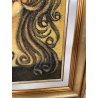 QUADRO MATERICO DESIGN Caizzi DIPINTO ACRILICO TELA Belgirate '85 RITRATTO DONNA