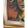 QUADRO MATERICO DESIGN Caizzi DIPINTO ACRILICO TELA Belgirate '83 RITRATTO DONNA