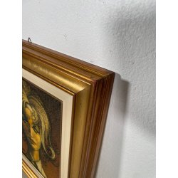 QUADRO MATERICO DESIGN Caizzi DIPINTO ACRILICO TELA Belgirate '83 RITRATTO DONNA