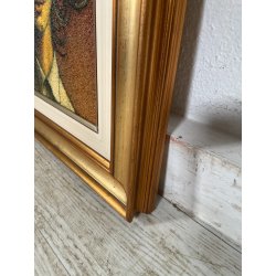 QUADRO MATERICO DESIGN Caizzi DIPINTO ACRILICO TELA Belgirate '83 RITRATTO DONNA