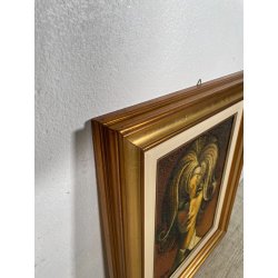 QUADRO MATERICO DESIGN Caizzi DIPINTO ACRILICO TELA Belgirate '83 RITRATTO DONNA